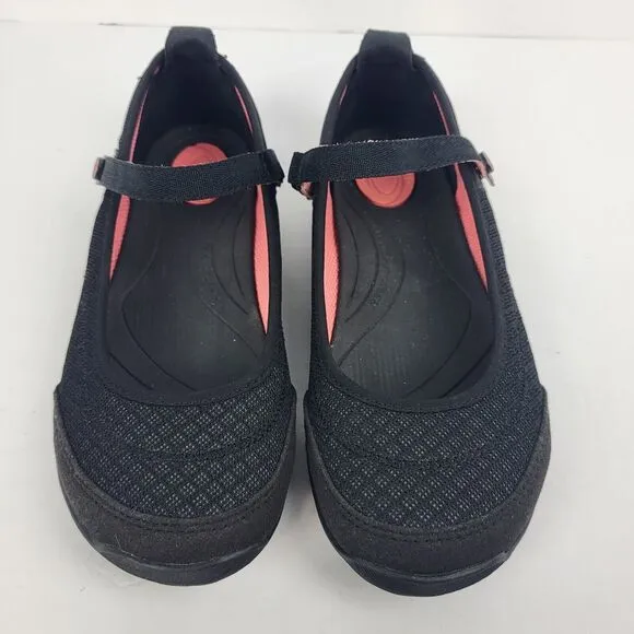 TEVA Mary Jane Comfort Flats shoes US 5.5 EU 37.5 Black Coral