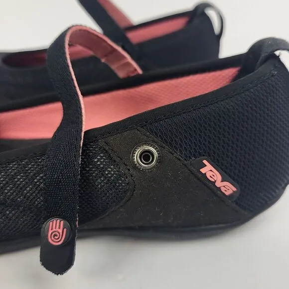 TEVA Mary Jane Comfort Flats shoes US 5.5 EU 37.5 Black Coral