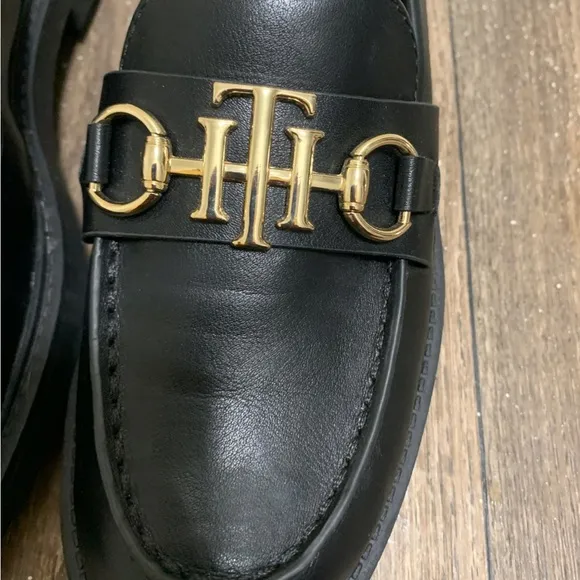 TH Logo Chain Leather Loafer Size 8