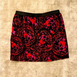 Thakoon Black/Red Swirl Print Mini Skirt - Never worn!