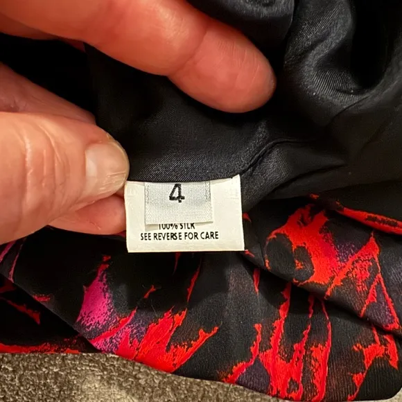 Thakoon Black/Red Swirl Print Mini Skirt - Never worn!