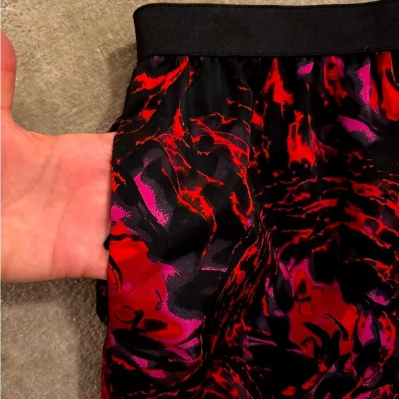 Thakoon Black/Red Swirl Print Mini Skirt - Never worn!