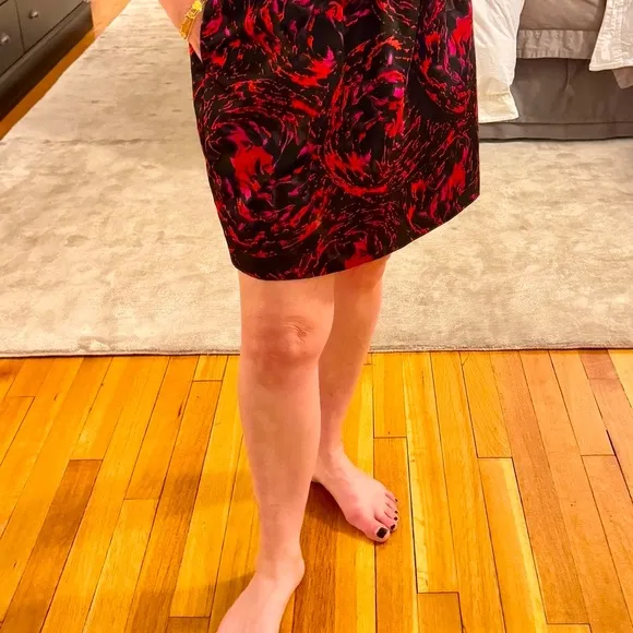Thakoon Black/Red Swirl Print Mini Skirt - Never worn!