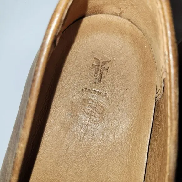 The Frye  Company Dylan Slip On Sneakers 8.5  Leather  Cognac Women's
