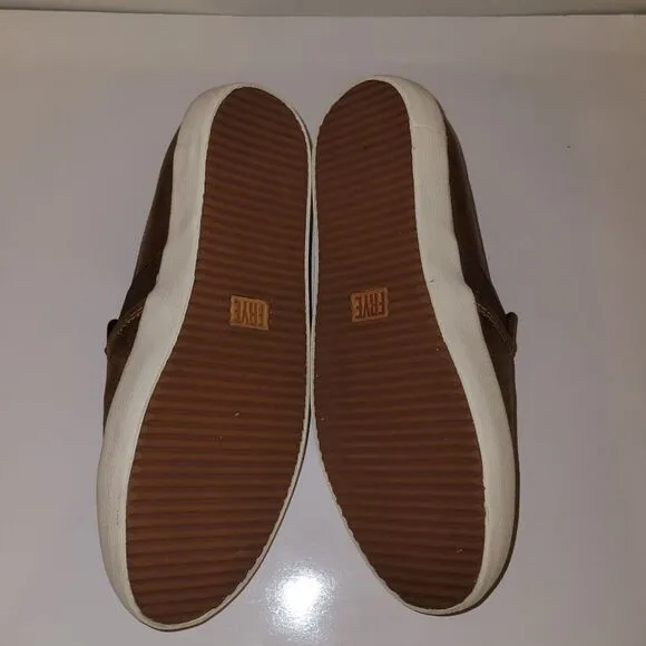 The Frye  Company Dylan Slip On Sneakers 8.5  Leather  Cognac Women's