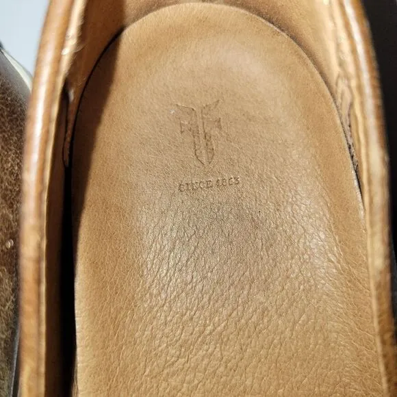 The Frye  Company Dylan Slip On Sneakers 8.5  Leather  Cognac Women's