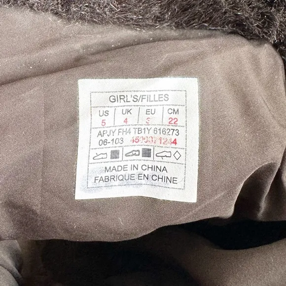 The North Face Nuptse Girls Size 5 Plaid Puffer Boots