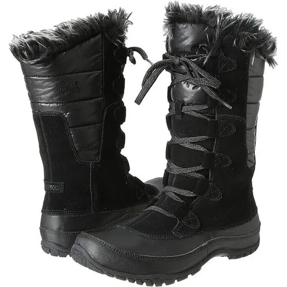 The North Face Women's Jozie Purna Boots Size 9 Waterproof Tall Lace Up Black