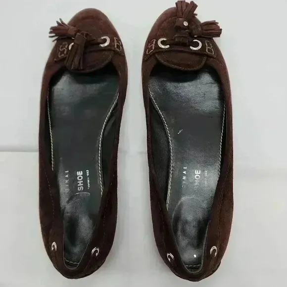 The Original Car Shoe Women's Tasseled Slip On Suede Loafer Flats Brown Size 38
