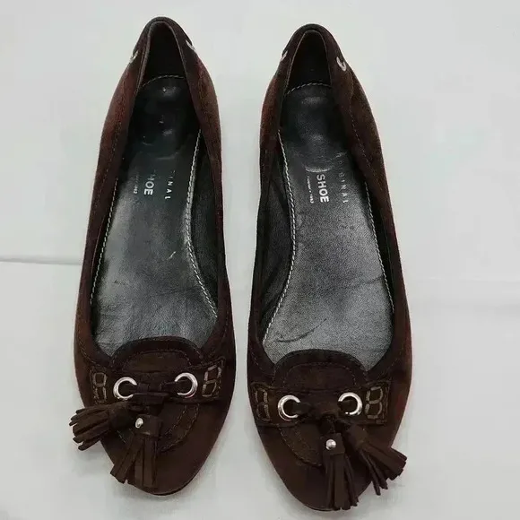 The Original Car Shoe Women's Tasseled Slip On Suede Loafer Flats Brown Size 38