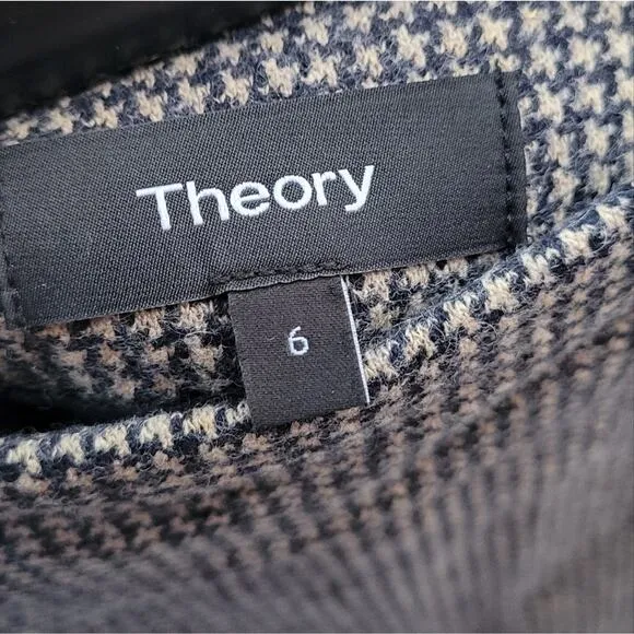 Theory Abbot Knit A-Line Mini Skirt Houndstooth size 6