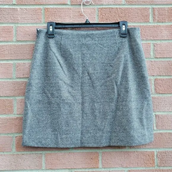 Theory Abbot Knit A-Line Mini Skirt Houndstooth size 6