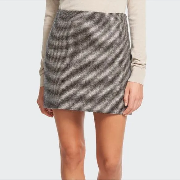Theory Abbot Knit A-Line Mini Skirt Houndstooth size 6