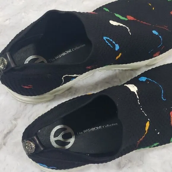 The Wishbone Collection size 10 slip on sneakers Pop of Paint Splash