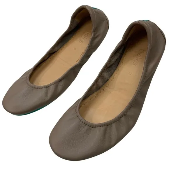 Tieks By Gavrieli Women's Ballet Flats Shoes 9 Taupe Travel Versatile