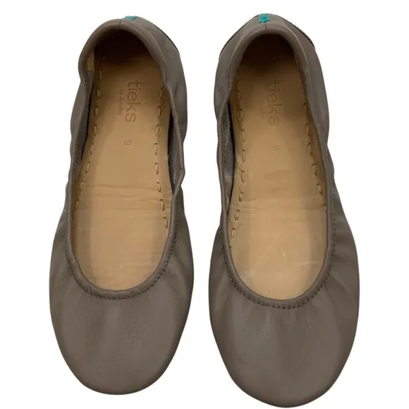 Tieks By Gavrieli Women's Ballet Flats Shoes 9 Taupe Travel Versatile