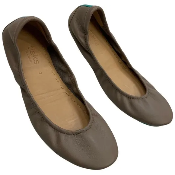 Tieks By Gavrieli Women's Ballet Flats Shoes 9 Taupe Travel Versatile
