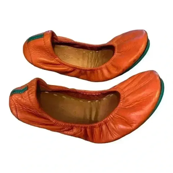 Tieks by Gavrieli Women's Orange Ballet Flats Size 8 Foldable Travel Shoes