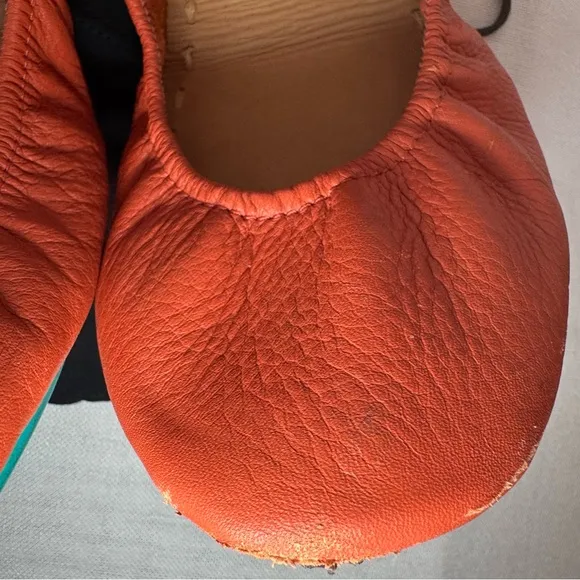 Tieks Orange Ballet Flats with Teal Detail summer office comfort 0035