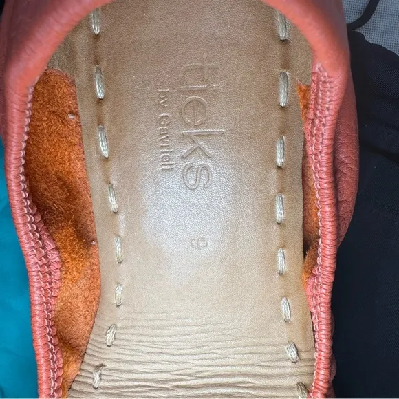 Tieks Orange Ballet Flats with Teal Detail summer office comfort 0035