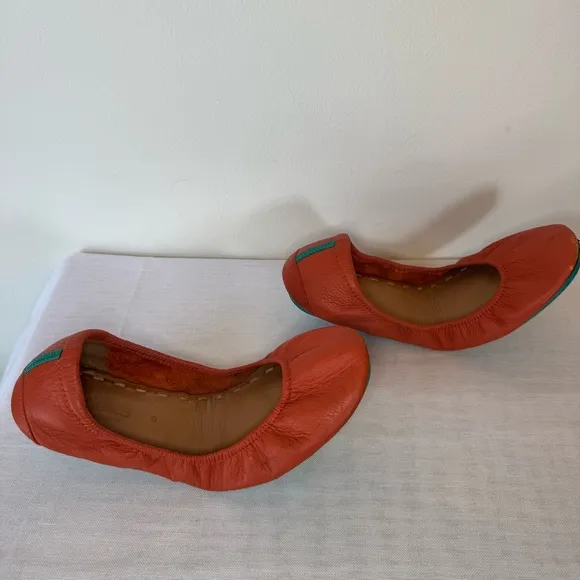 Tieks Orange Ballet Flats with Teal Detail summer office comfort 0035
