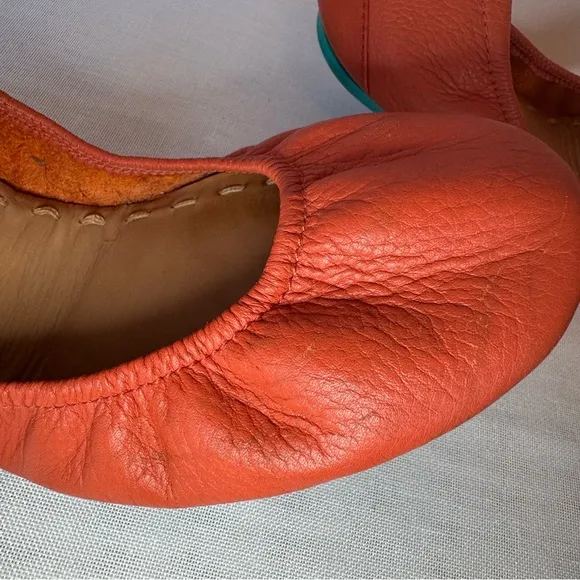 Tieks Orange Ballet Flats with Teal Detail summer office comfort 0035