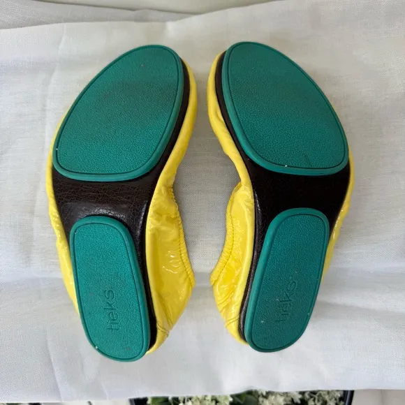 Tieks Yellow Ballet Flats with Elastic Topline and Flexible Design #0001