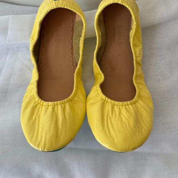 Tieks Yellow Ballet Flats with Elastic Topline and Flexible Design #0001