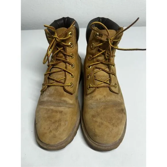 Timberland 6 Inch Boots 12909 Wheat Nubuck Premium Waterproof Men's Sz 5 M