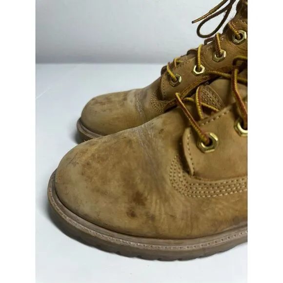 Timberland 6 Inch Boots 12909 Wheat Nubuck Premium Waterproof Men's Sz 5 M