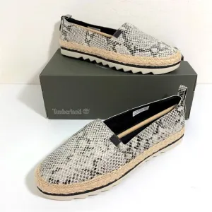 Timberland Barcelona Bay Espadrilles Leather Snake Print Flats Size 9.5 NEW