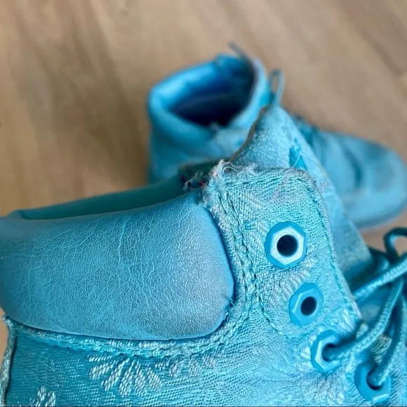 Timberland Big Kids Maui Blue Floral Waterproof Winter Boots Fabric