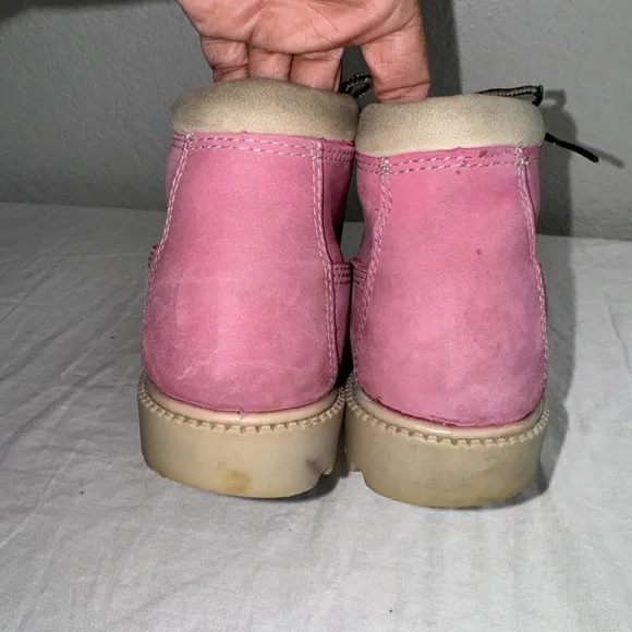 TIMBERLAND Boots NELLIE Size 8M Pink Leather WATERPROOF Outdoor22367 Barbiecore