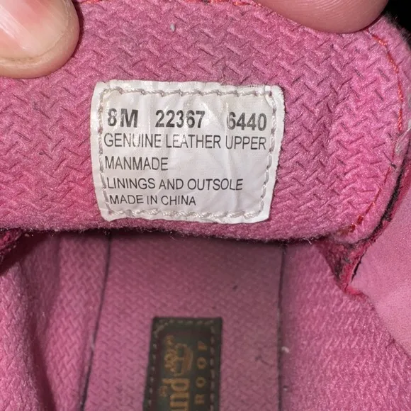 TIMBERLAND Boots NELLIE Size 8M Pink Leather WATERPROOF Outdoor22367 Barbiecore