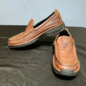 Timberland brown leather slip on loafers. Size 10M