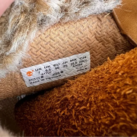Timberland Faux Fur Wheat Nubuck Boots