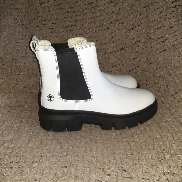 TIMBERLAND-Greyfield Chelsea White Full Grain Waterproof Boot-Sz 9-Near Mint