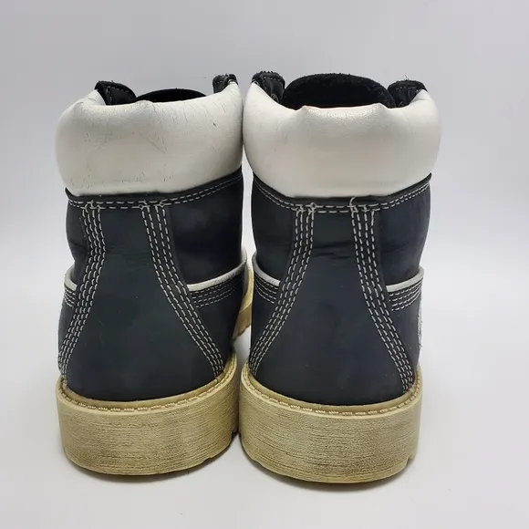 Timberland Kids Boys Nubuck Black White Sole Premium Waterproof Boots Size 2