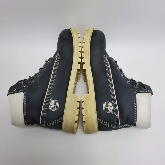 Timberland Kids Boys Nubuck Black White Sole Premium Waterproof Boots Size 2