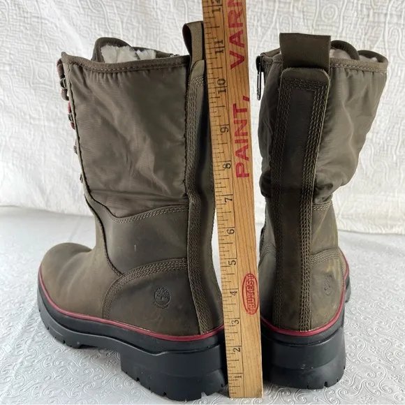 Timberland Malynn Waterproof Cold Weather Leather Boots Women 9.5 Chunky Zip Up