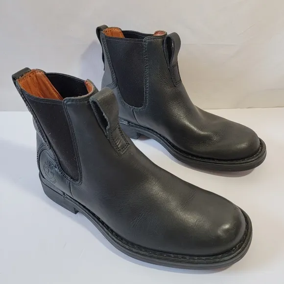 Timberland Mens Black Stormbucks Waterproof Chelsea Boots Sz 7M Leather Comfort