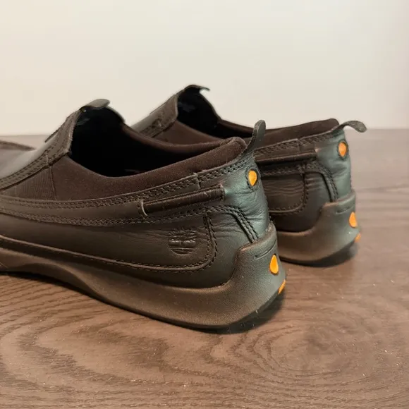 Timberland Men’s Loafers Black Genuine Leather Casual Shoes Slip On Size 10 M