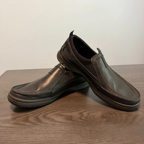 Timberland Men’s Loafers Black Genuine Leather Casual Shoes Slip On Size 10 M