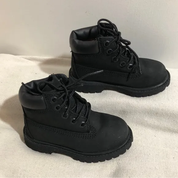 Timberland Mid Black Waterproof Hiker Boots Toddlers Size 7M