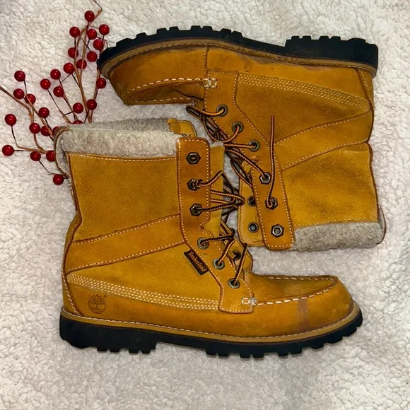 TIMBERLAND Tan LEATHER Lined BOOTS 39975M🥾Size 5.5 Men’s/38 Euro