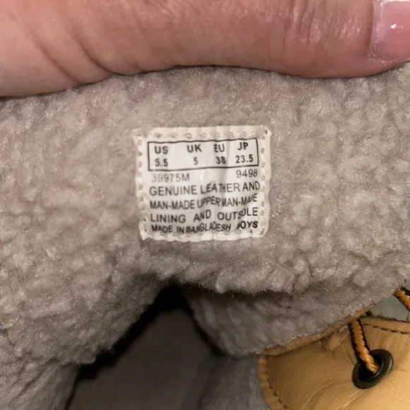 TIMBERLAND Tan LEATHER Lined BOOTS 39975M🥾Size 5.5 Men’s/38 Euro