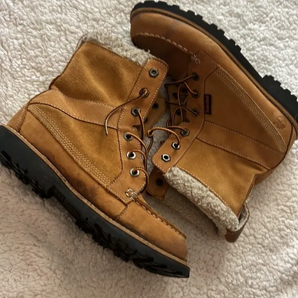 TIMBERLAND Tan LEATHER Lined BOOTS 39975M🥾Size 5.5 Men’s/38 Euro