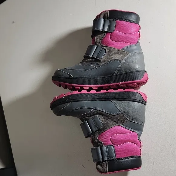 Timberland thermolite kids girls snow boots waterproof size 3 girls pink gray
