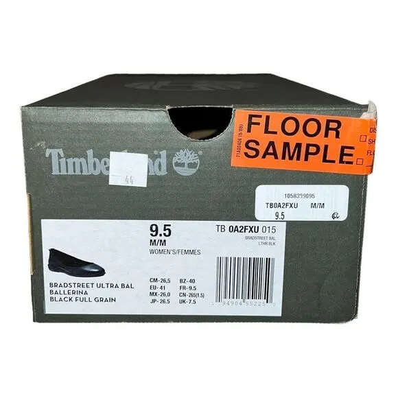 Timberland Women's Bradstreet Ultra Ballerina Flats Black Leather 9.5M New