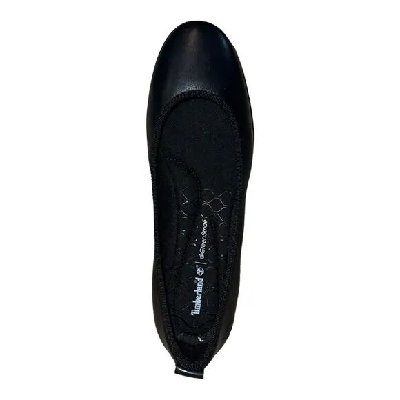 Timberland Women's Bradstreet Ultra Ballerina Flats Black Leather 9.5M New